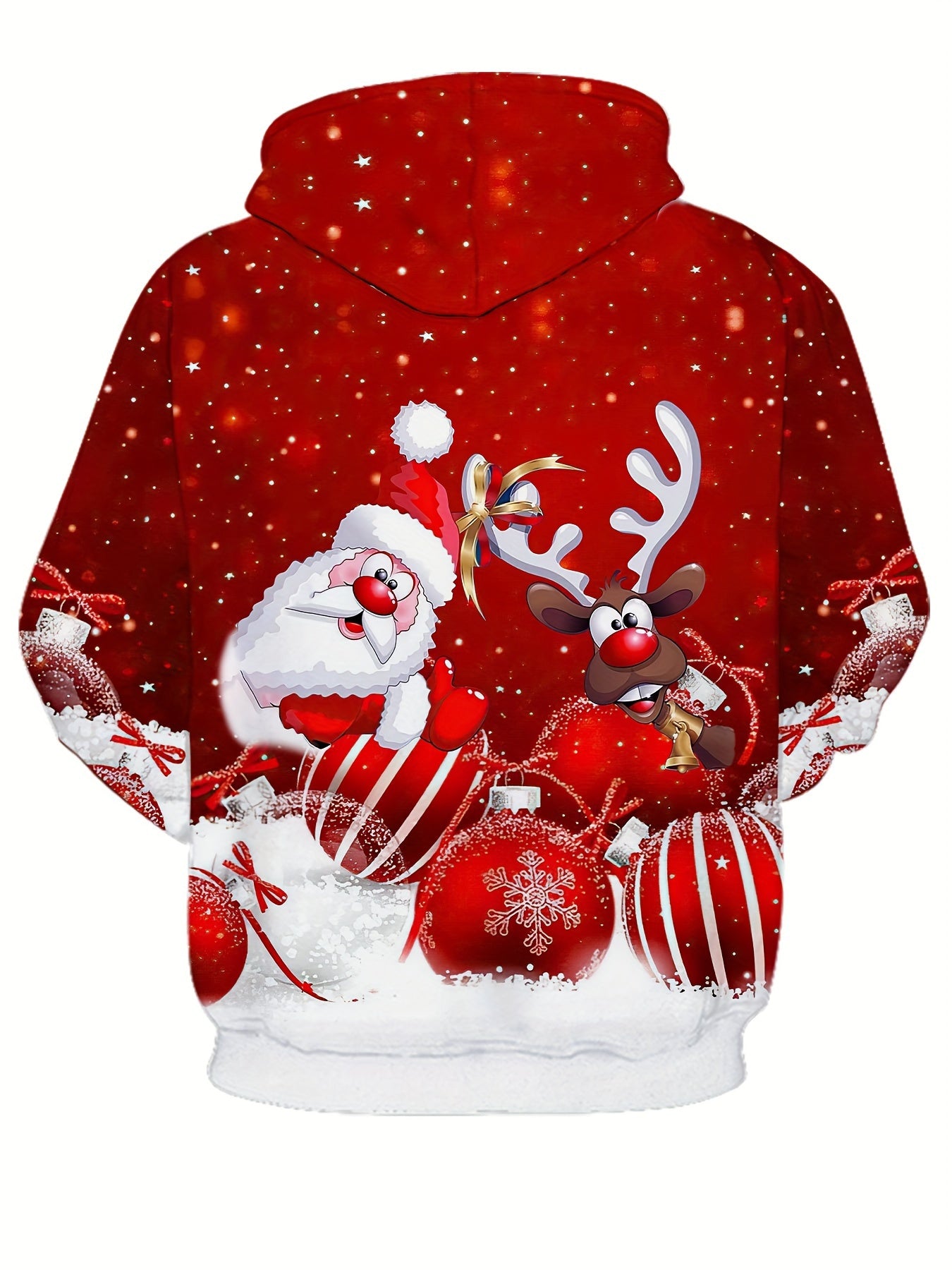 Oversized Men Clothing Hoodie Christmas Hoodie With Hood Men 3D Santa And Reindeer Print Winter Par 3