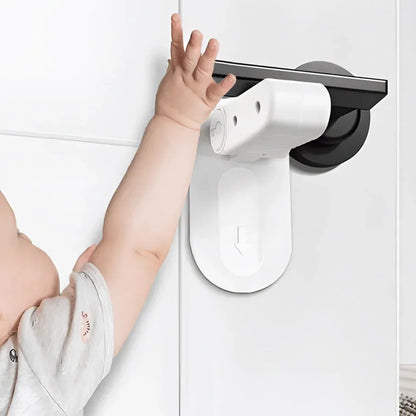 Door Lever Lock Universal Antiopen Safety Lock Punchfree Hidden Button Buckle Multifunction Baby Ha 1