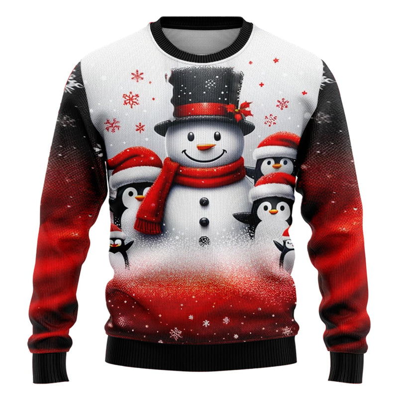 Christmas Snowman Santa Printed Men Women Xmas Sweatshirt Unisex Pullover Holiday Party Christmas S 3