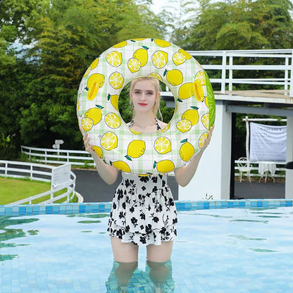 LemonSplash Inflatable Underarm Hoop  Lemon Print Inflatable Pool  Beach Floating Ring 1