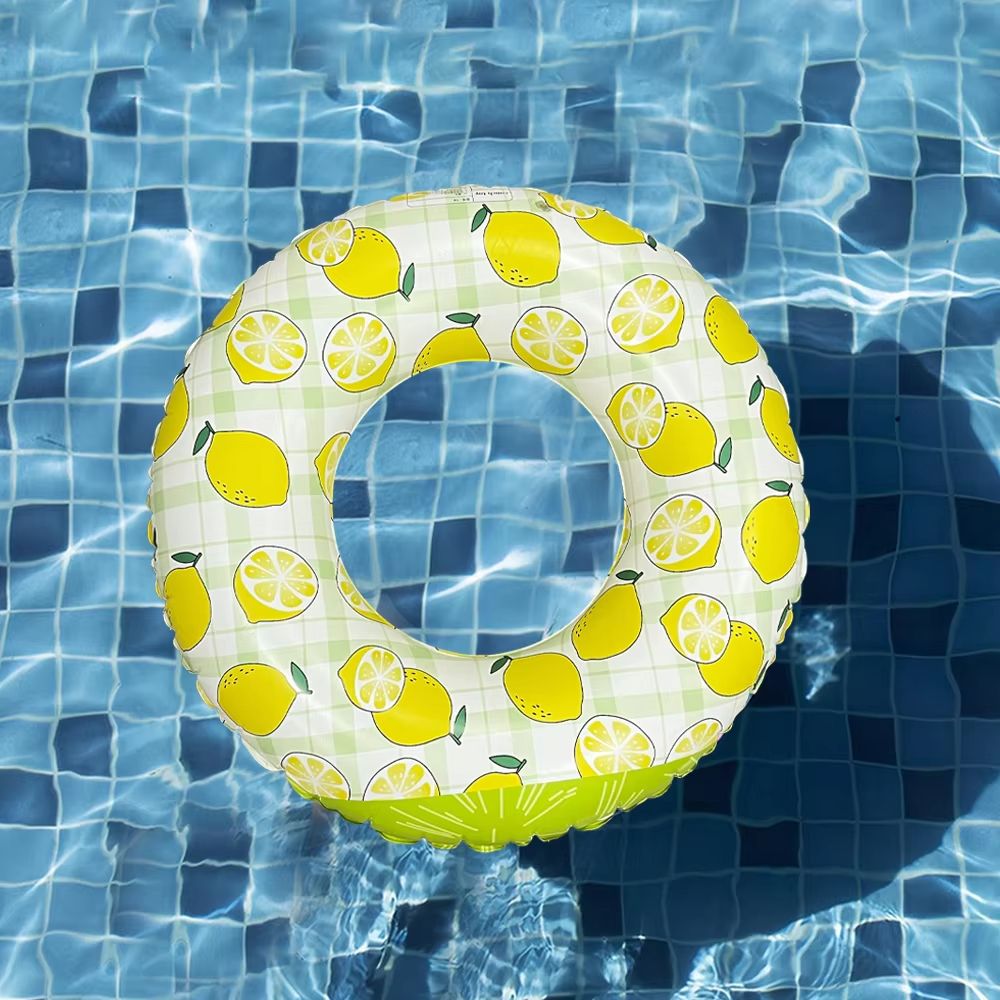 LemonSplash Inflatable Underarm Hoop  Lemon Print Inflatable Pool  Beach Floating Ring 5