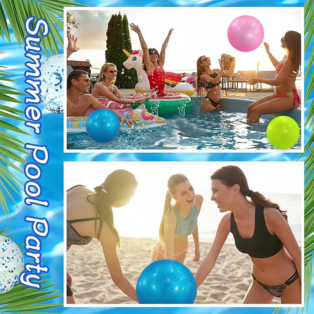 PearlSplash Colorful Inflatable Beach Ball  PearlPrint PVC Ball For Pool  Party Games 3
