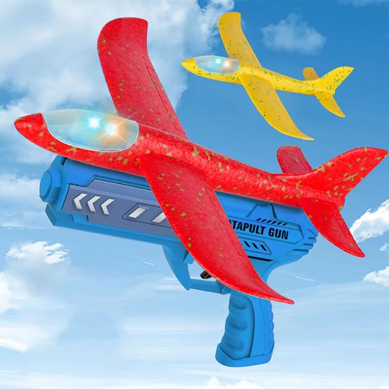 SkyBolt Foam Plane Launcher Set – Outdoor Catapult Gun with Foam Airplane for Kids