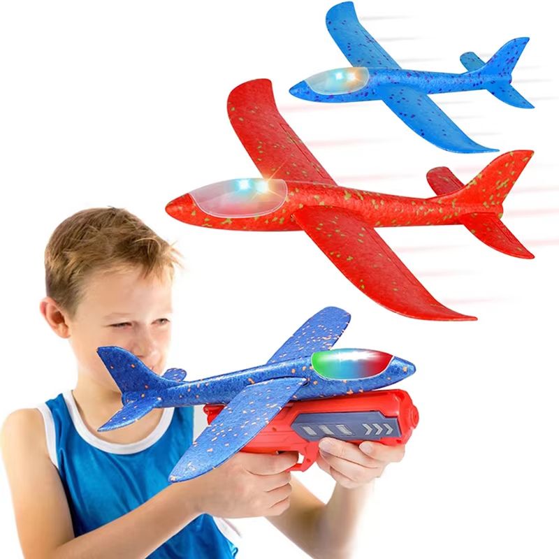 SkyBolt Foam Plane Launcher Set  Outdoor Catapult Gun With Foam Airplane For Kids 1