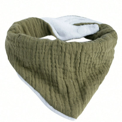 Newborn Solid Color Triangle Scarf Feeding Baby Infant Cotton And Terry Absorbent Saliva Towel Band 2