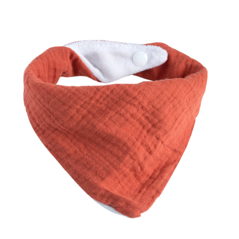 Newborn Solid Color Triangle Scarf Feeding Baby Infant Cotton And Terry Absorbent Saliva Towel Band 3