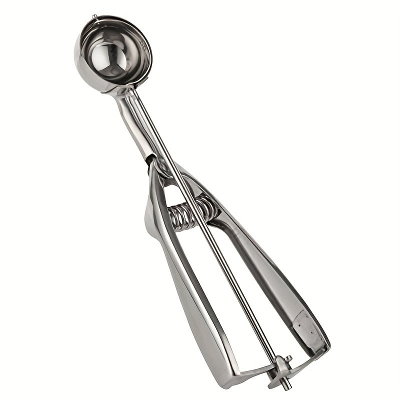 Kitchen Tools Ice Cream Spoon, Spring Handle Stainless Steel Scoop, Home Accessories Mash Potato Watermelon Ball