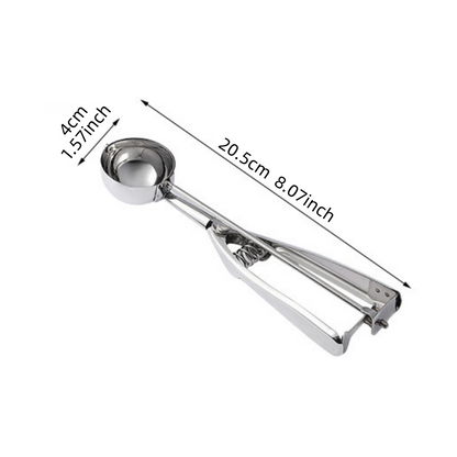 Kitchen Tools Ice Cream Spoon, Spring Handle Stainless Steel Scoop, Home Accessories Mash Potato Watermelon Ball