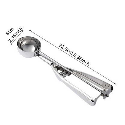 Kitchen Tools Ice Cream Spoon, Spring Handle Stainless Steel Scoop, Home Accessories Mash Potato Watermelon Ball