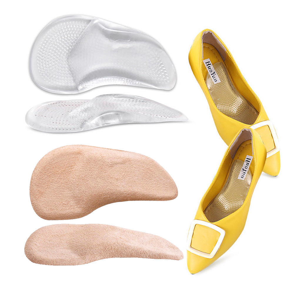 Arch Support Foot Insoles for Plantar Faciitis Pain Relief Shoe Pads, Silicone Gel Orthopedic Insoles for Shoes Women
