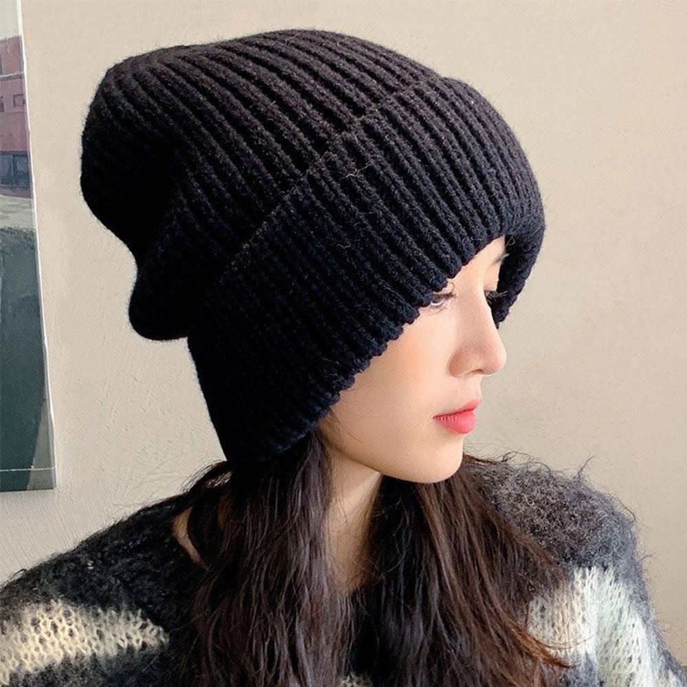 Caps Men Hats Solid Color Hip Hop, Unisex Female Beanies, Winter Warm Hats for Women, Casual Stacking Knitted Bonnet