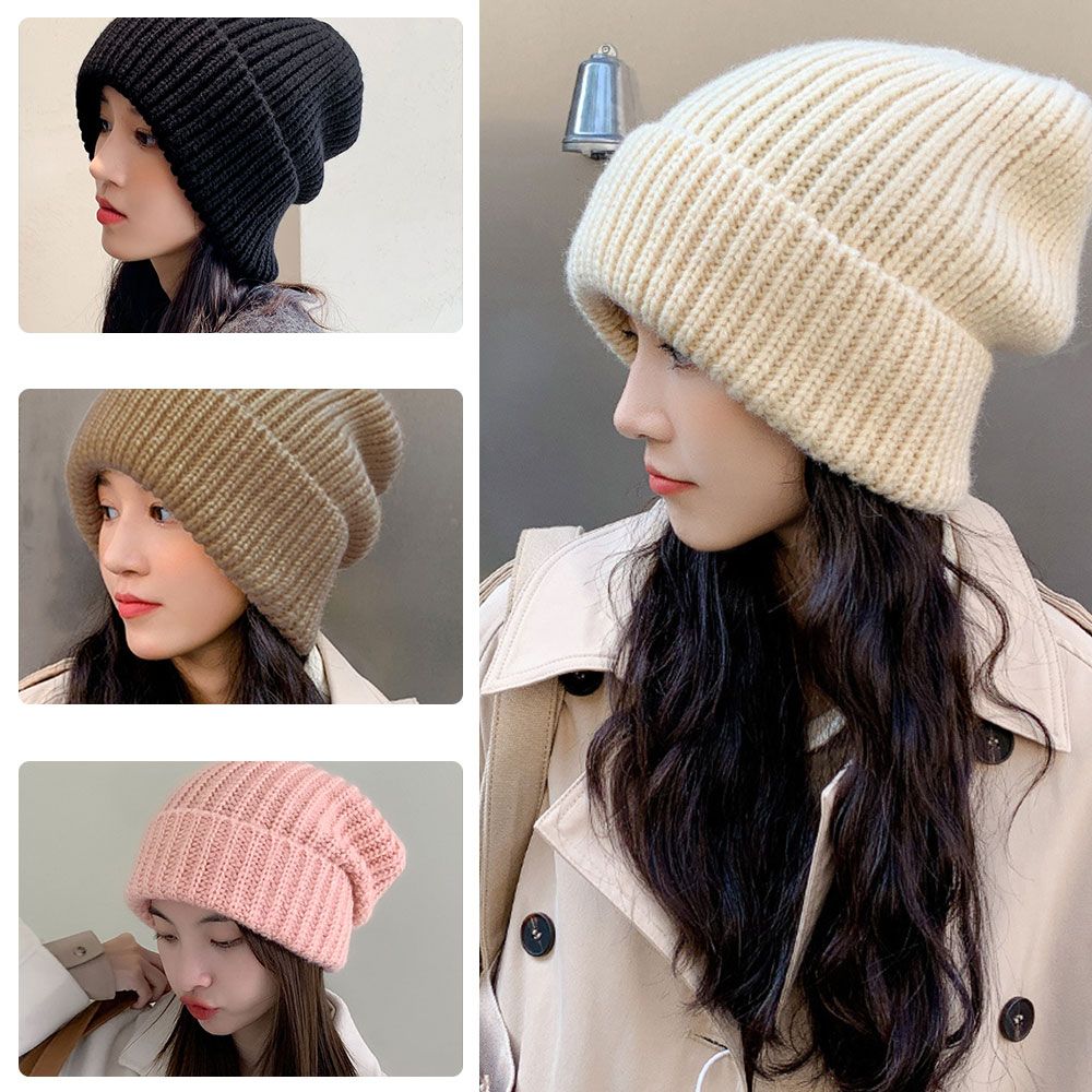 Caps Men Hats Solid Color Hip Hop Unisex Female Beanies Winter Warm Hats For Women Casual Stacking  1