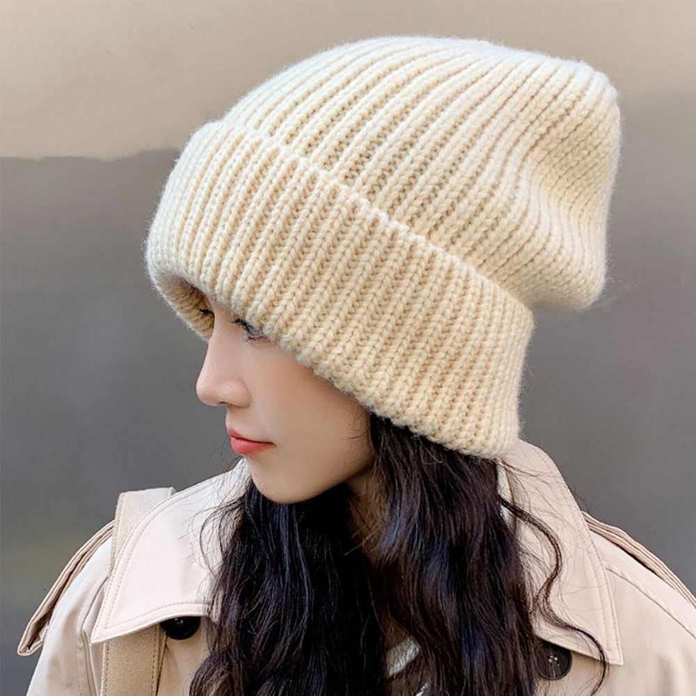 Caps Men Hats Solid Color Hip Hop Unisex Female Beanies Winter Warm Hats For Women Casual Stacking  5