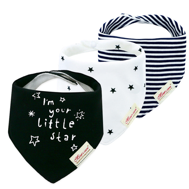Childrens Bib Set Three Piece Baby Saliva Towel Bibs Dribble Ons Soft Boys And Girls Triangular Tow 6
