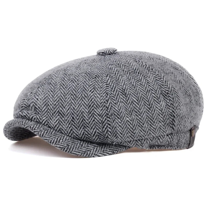 Vintage Luxury Unisex High Quality Winter Retro British Style New Octagonal Flat Cap Cotton Ascot C 4