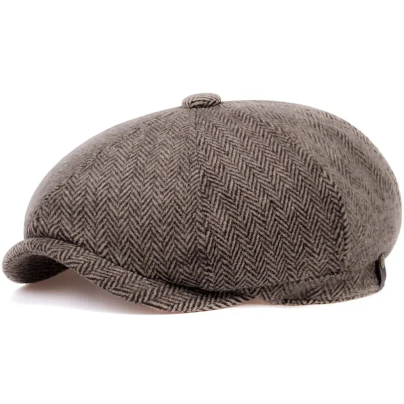 Vintage Luxury Unisex High Quality Winter Retro British Style New Octagonal Flat Cap Cotton Ascot C 5