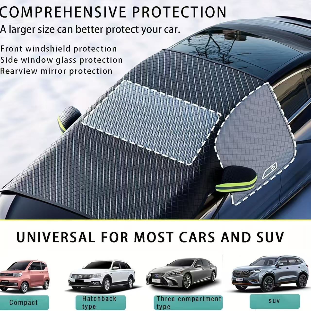Thickened Magnetic Aluminum Plated Snow Cover Oxford Cloth Moisture Proof Sun Proof Auto Shield