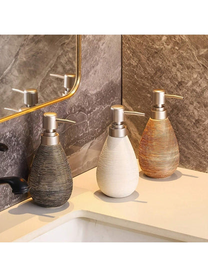 Creative Retro Style Ceramic Push Type Soap Dispenser With Pump Hand Soap Bottle Bathrooms Kitchens 4