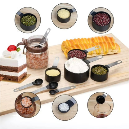 Piece Kitchen Set Stainless Steel Silicone Dual Material Measuring Cups Spoons for Accurate Cooking Baking Grain Dessert