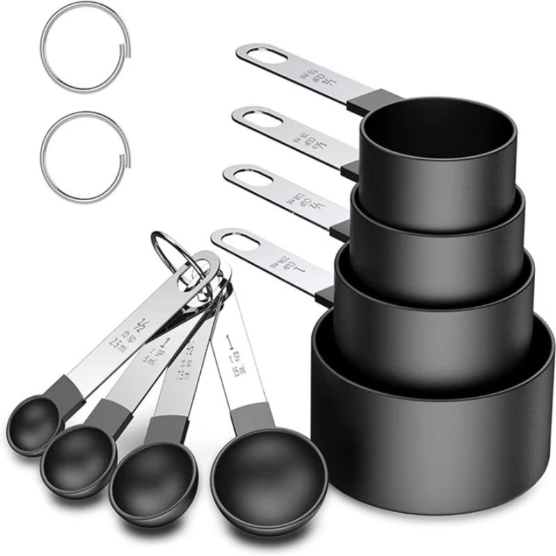 Piece Kitchen Set Stainless Steel Silicone Dual Material Measuring Cups Spoons for Accurate Cooking Baking Grain Dessert