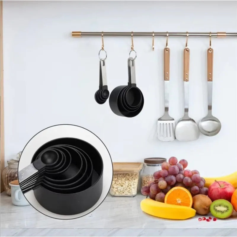 Piece Kitchen Set Stainless Steel Silicone Dual Material Measuring Cups Spoons for Accurate Cooking Baking Grain Dessert