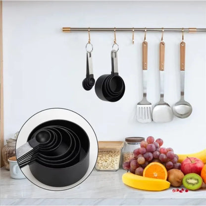 Piece Kitchen Set Stainless Steel Silicone Dual Material Measuring Cups Spoons for Accurate Cooking Baking Grain Dessert