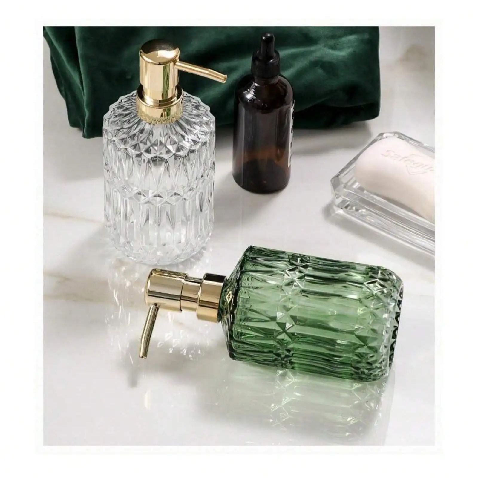 Glass Soap Dispenser Refillable Pump Bottle Home Bathroom Accessories Liquid Soap Shower Gel Hand S 2