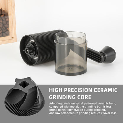 Mini Coffee Bean Grinder Manual Adjustable Settings Ultra-Portable Conical Burr Coffee Grinder for Cold Brew Camping