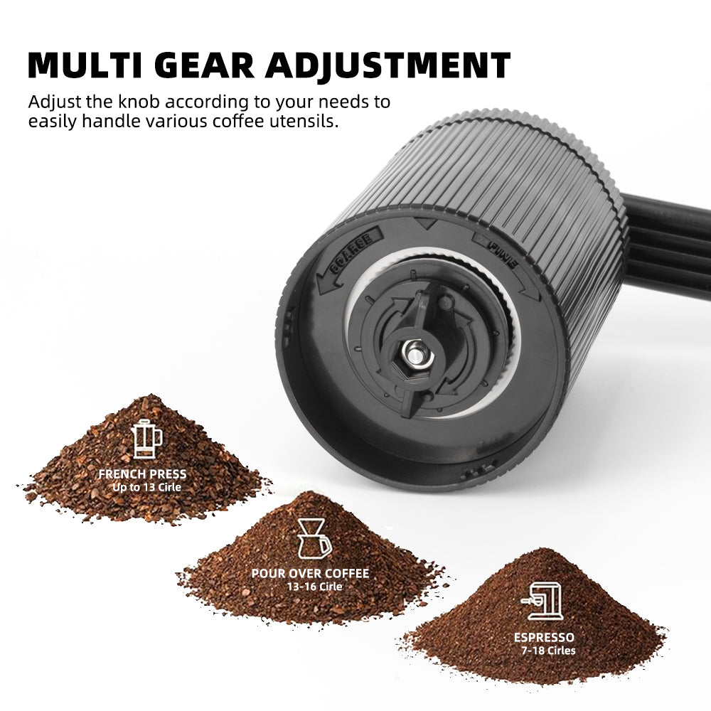Mini Coffee Bean Grinder Manual Adjustable Settings Ultra-Portable Conical Burr Coffee Grinder for Cold Brew Camping