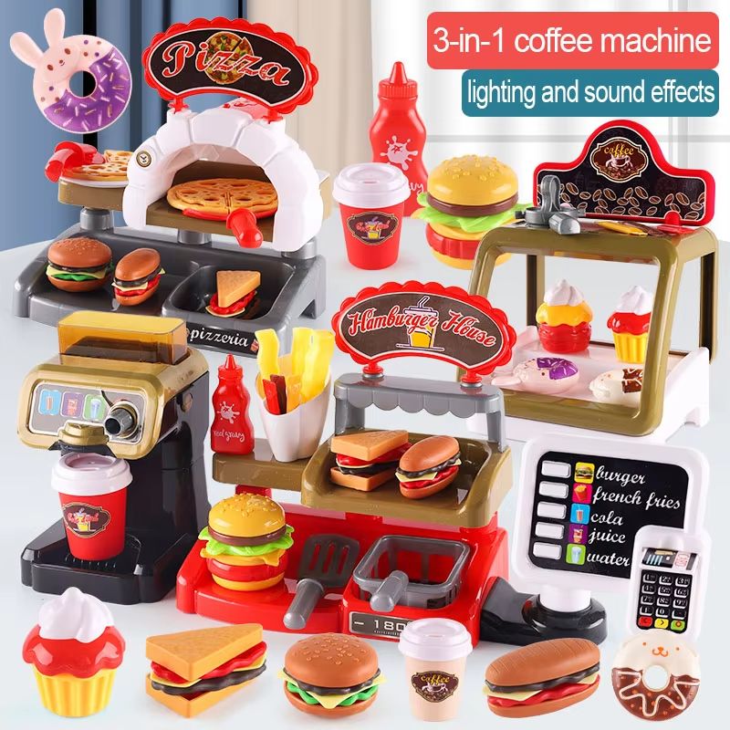 MiniDiner Role-Play Fast Food Kitchen Set – Cashier, Burger & Fries Station for Kids