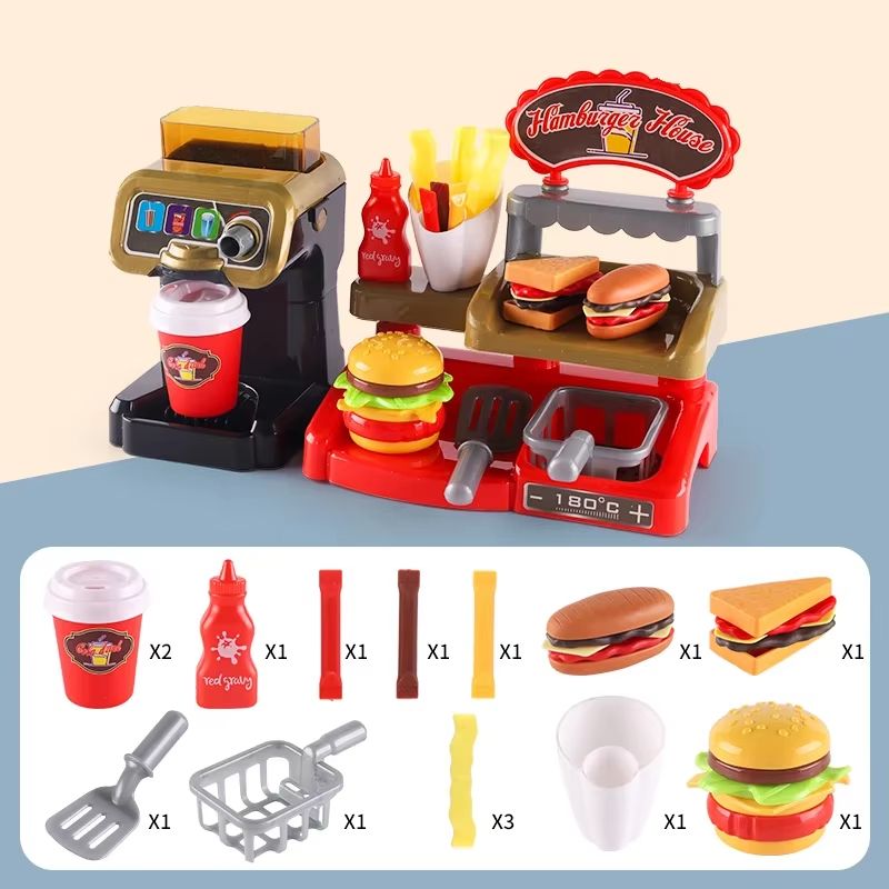 MiniDiner RolePlay Fast Food Kitchen Set  Cashier Burger  Fries Station For Kids 9