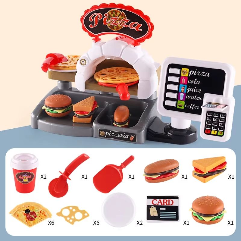 MiniDiner RolePlay Fast Food Kitchen Set  Cashier Burger  Fries Station For Kids 11