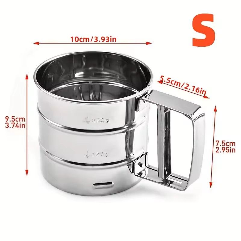 Stainless Steel Fine Mesh Flour Sifter With Handle 10