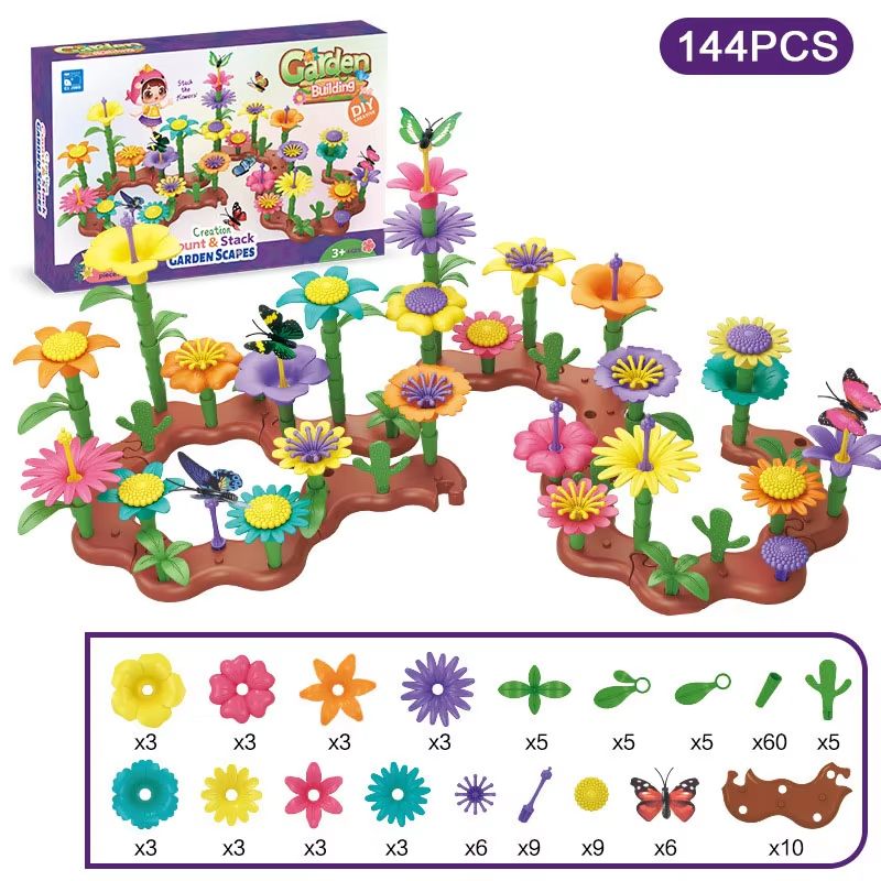 BloomBuilder DIY Flower Garden Blocks Playset  Creative Floral Garden Building Toy For Kids  Parent 9