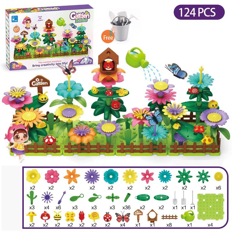 BloomBuilder DIY Flower Garden Blocks Playset  Creative Floral Garden Building Toy For Kids  Parent 13