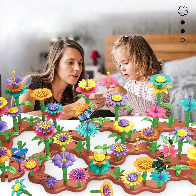 BloomBuilder DIY Flower Garden Blocks Playset  Creative Floral Garden Building Toy For Kids  Parent 4