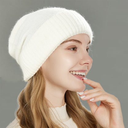 Pure Wool Knitted Womens Winter Hat Satin Lined Beanies Soft Warm Sleep Cover Elastic Fashion Slouc 11