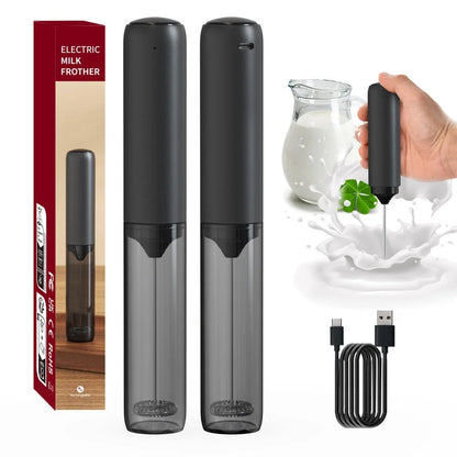 USB C Rechargeable Coffee Whisk with Silent Tech, Smart Pro Electric Milk Frother, Auto Cappuccino Latte Maker for Home