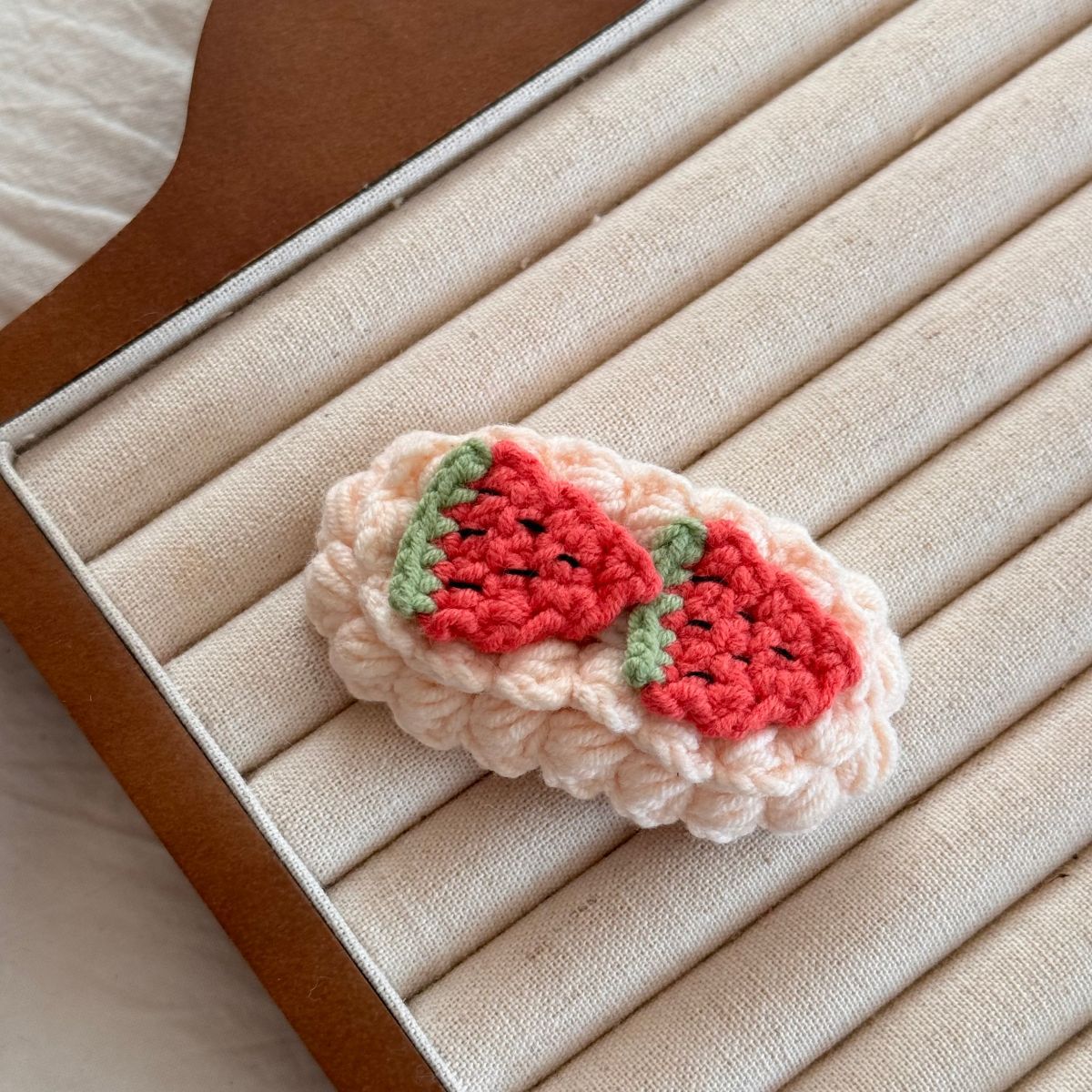 Cute Hairpin Cartoon Fruit Handmade Wool Crocheted Sweet Style Autumn And Winter BB Clip Bangs Clip 6