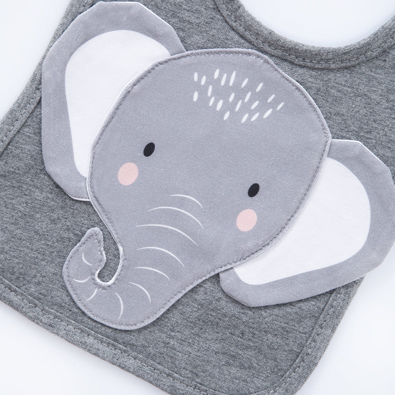 Animal Bib, Baby Elephant Saliva Towel, Childrens Accessories, Baby Food Towel Soft Absorbent Feeding Cloth
