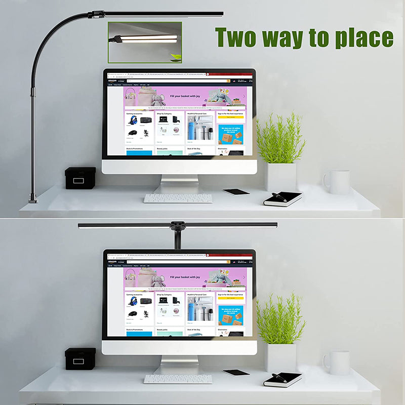 Double Head LED Desk Lamp Architect Office Lamp Brightest Colour Modes Dimmable Eye Protection Lamp 2