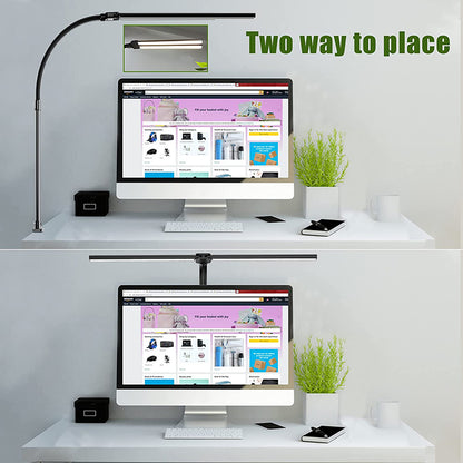 Double Head LED Desk Lamp Architect Office Lamp Brightest Colour Modes Dimmable Eye Protection Lamp 2