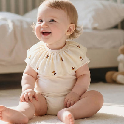 Baby Soggy Towel Class A Cotton Cloth Flared Edge Apron Anti Vomiting Wraparound Headband 1