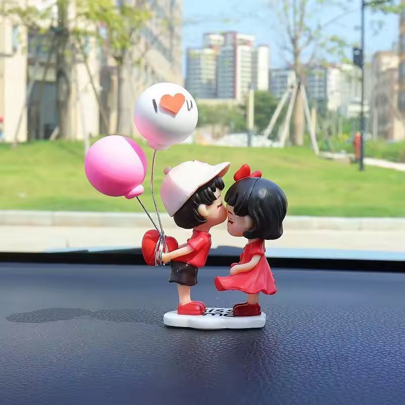 Loving Drive Couple Car Dashboard Figurine  Cute Cartoon Kiss Ornament For Couples  Car Interior De 1