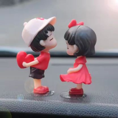 Loving Drive Couple Car Dashboard Figurine  Cute Cartoon Kiss Ornament For Couples  Car Interior De 3