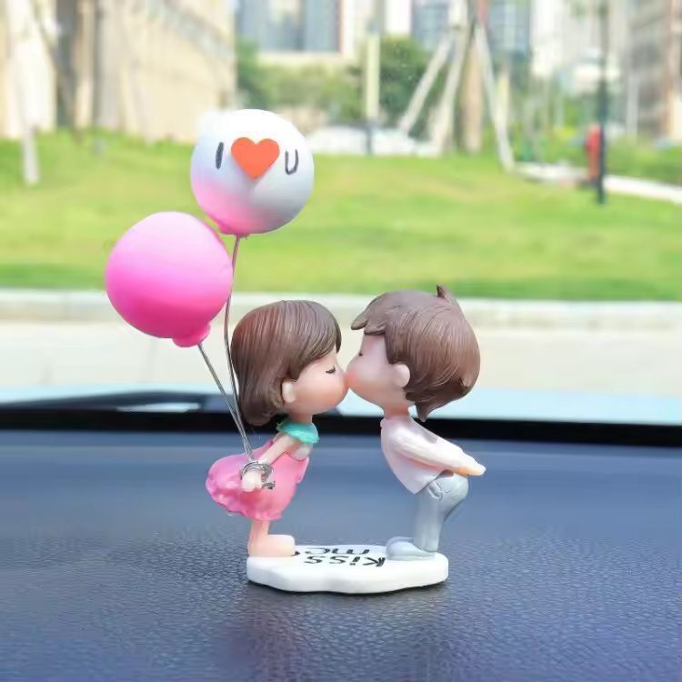 Loving Drive Couple Car Dashboard Figurine  Cute Cartoon Kiss Ornament For Couples  Car Interior De 10