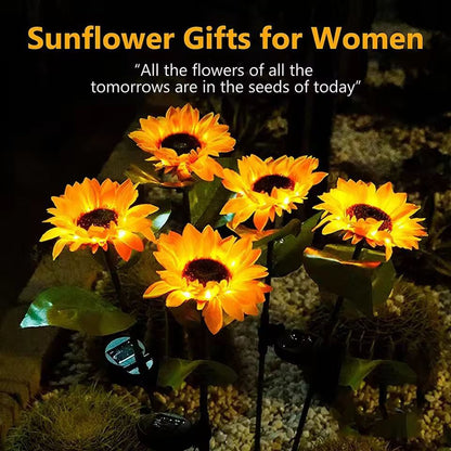 SunGlow Solar Sunflower Garden Lights  Realistic Outdoor Solar Sunflower Decor 2