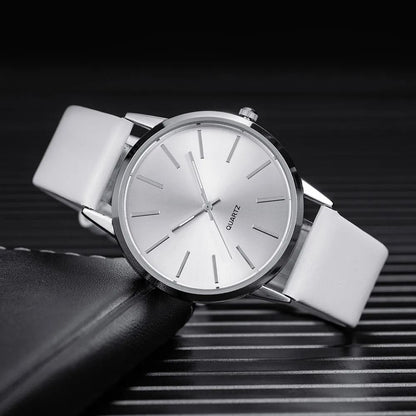 Men Leather Band Quartz Casual Wristwatch 1