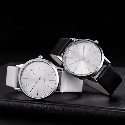 Men Leather Band Quartz Casual Wristwatch 4