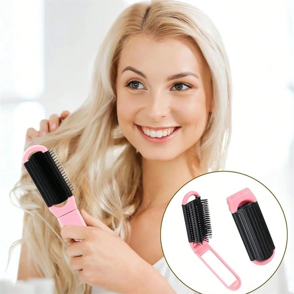 Foldable Portable Mirror Comb Mini Hairbrush With Scalp Massage Airbag Design 5